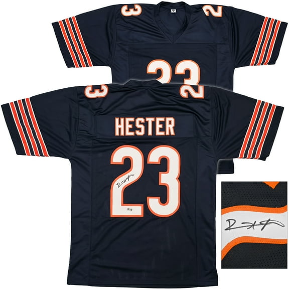 Chicago Bears Devin Hester Autographed Blue Jersey Beckett BAS QR 250272