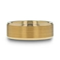 thumbnail image 3 of HONOR Tungsten Men Wedding Ring Gold Plated Band Matte Finish Polished Edges, 3 of 7