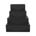 thumbnail image 1 of Set de 4 cajas de regalo BLK&WH magnéticas de color negro mate, 1 of 7