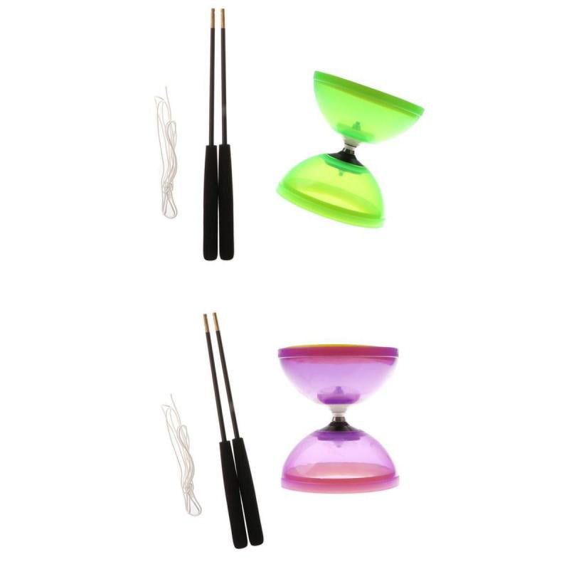 2 set 1-Bearing Diabolo Pro Chinese Yoyo w/ Handsticks & Strings Juggle Toy 