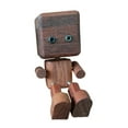 thumbnail image 2 of Figura de hombre de madera divertida para decorar el salpicadero del coche, adorno de escritorio con pies temblorosos. café, 2 of 9