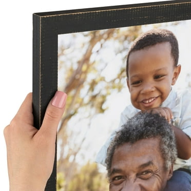 ArtToFrames 18x24 Inch Distressed Black Picture Frame, This Black Wood Poster Frame is Great for Your Art or Photos, Comes with 060 Plexi Glass (4740)