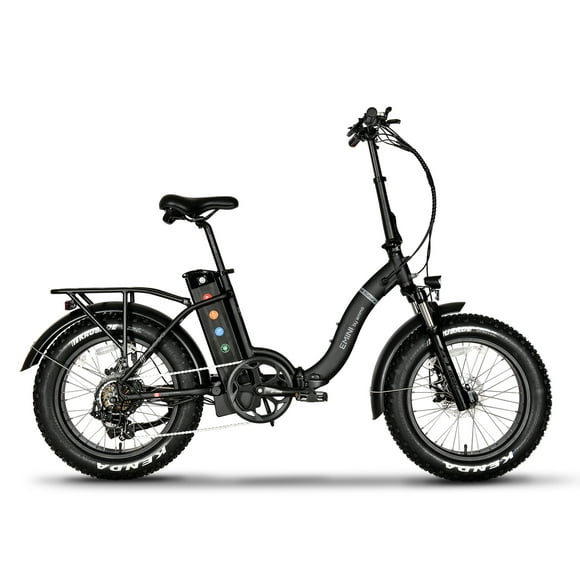 Emmo Emini Electric Bike - Folding Scooter Ebike - 48V 750W - Off-Road Fat Tire - Front Suspension - Black