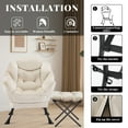 thumbnail image 5 of SAETSFEG Lazy Chair with Ottoman, Comfy Accent Lounge Chair with Side Pocket, Modern Reading Armchair with Footrest, Upholstered Sofa Chair for Small Spaces, Bedroom, Living Room, Dorm, Beige, 5 of 9
