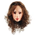 thumbnail image 2 of Máscara facial femenina de látex para Halloween con peluca, realista, 2 of 3
