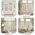 thumbnail image 4 of Striped Linen Kitchen Curtains 36 Inches Length Tier Curtains Farmhouse Modern Cafe Style Small Window Treatments Airy Light Filtering Rod Pocket for Living Room Bathroom 2 Panels Tan, 4 of 8