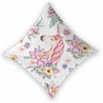thumbnail image 2 of Pink Throw Pillow Cover Set of 2 Cases Watercolor Flower Blue Leaf Cosplay Outdoor Decor Pillowcase Home Square 18x18 Inch Pillow Slip, 2 of 6