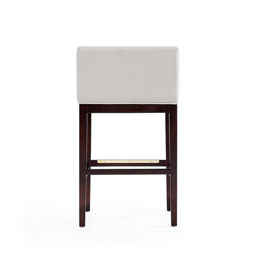 Manhattan Comfort Kingsley 30" Faux Leather Barstool in Ivory (Set of 3)