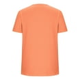 thumbnail image 6 of HomeDM Short Sleeve Shirts for Women Solid Color Crew Neck Casual Summer Loose Fit Tops, Orange, 6 of 8