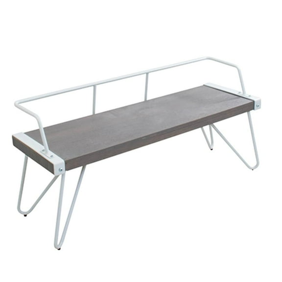 LumiSource White, Grey Stefani Bench
