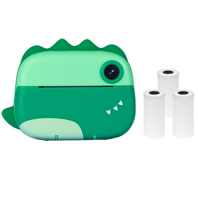 Kids Camera Instant Thermal Printer 2.4 Inch Screen Dual Camera Support Timer Shooting 1080P Video Recording Thermal Inkless Printing with 3 Rolls White Print Paper Toddler Learning Toy Birthday Gift