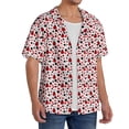 thumbnail image 2 of Yiaed Ladybugs 2 Print Mens Casual Wrinkle Free Shirts Short Sleeve Button Down Summer Stretch Dress Shirt-Small, 2 of 5