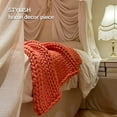 thumbnail image 3 of ZXNYH Original Hand Knitted Throw Blanket, Cosy & Breathable Chunky Knit Throw, no Pilling or Shedding, Stylish Home Décor Piece (Beige, 40"x50"), 3 of 6