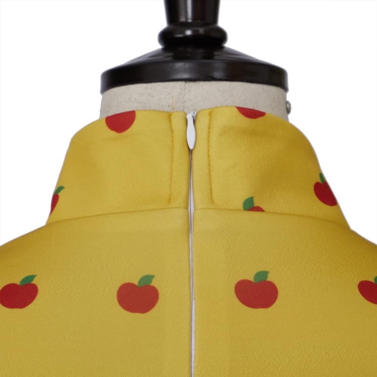 Mrs. Fox Costume Dress - Yellow Apple Polka Dot Elegant Mini Dress Mrs. Fox Costume Dress - Yellow Apple Polka Dot Elegant Mini Dress