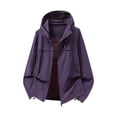 thumbnail image 4 of Mens Windbreak Lightweight Sun Protection Running Jackets with Zip Pocket, Workout Track Hoodie Athletic Gym Sweatshirts Men Purple, 4 of 9