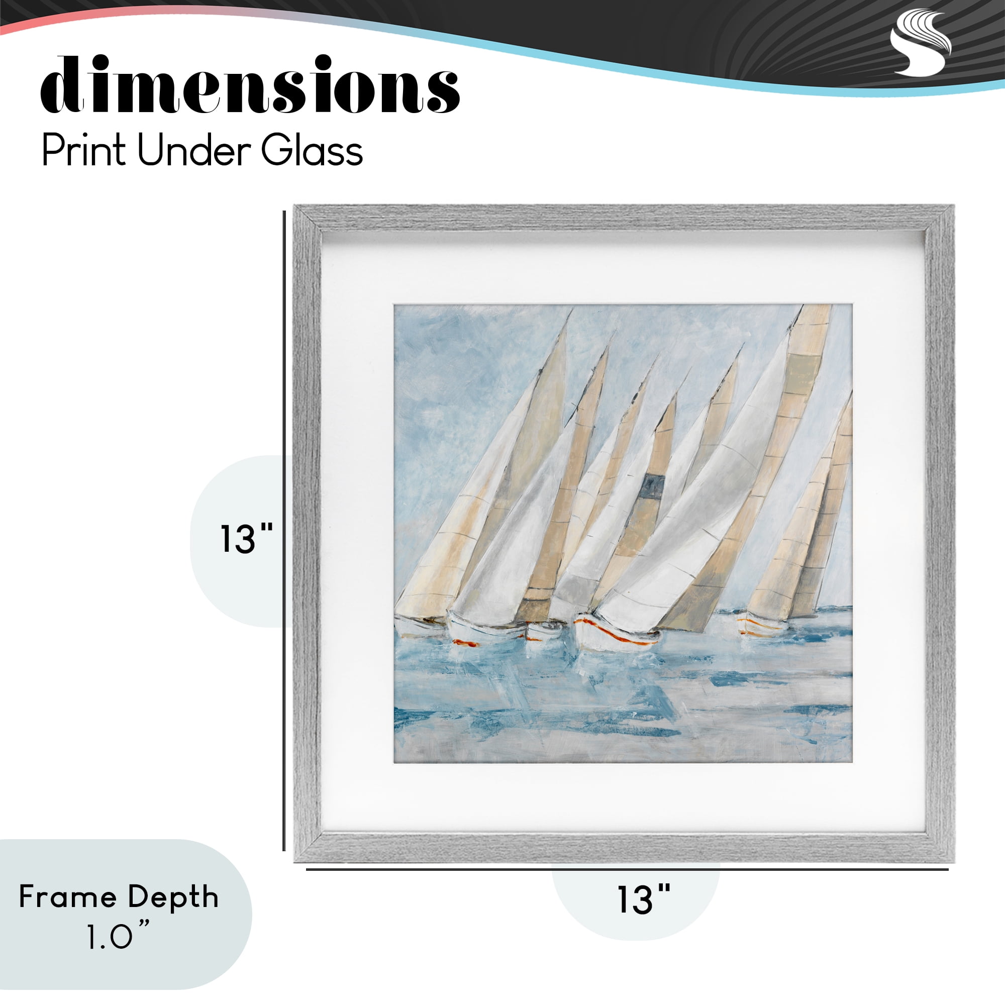 Stupell Industries Sailboat Regatta Coastal Scene Gray Framed Print Under Glass, design by Lorenzo Collective
