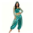 thumbnail image 4 of Women's Princess Cosplay Jumpsuit Belly Dance Romper with Headwear Halloween Costume, 4 of 4