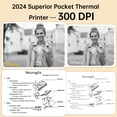 thumbnail image 5 of Portable Thermal Printer TP6S for iPhone and Android Phone, 300DPI Wireless Bluetooth Small Thermal Inkless Mini Sticker Printer for Pictures, Travel, Label, DIY, Kids Gifts, 5 of 13
