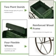 thumbnail image 5 of Wood Wagon Planter - Rustic Outdoor Garden Flower Cart with Wheels, Spacious Decorative Raised Bed for Backyard,  & Balcony, 5 of 7