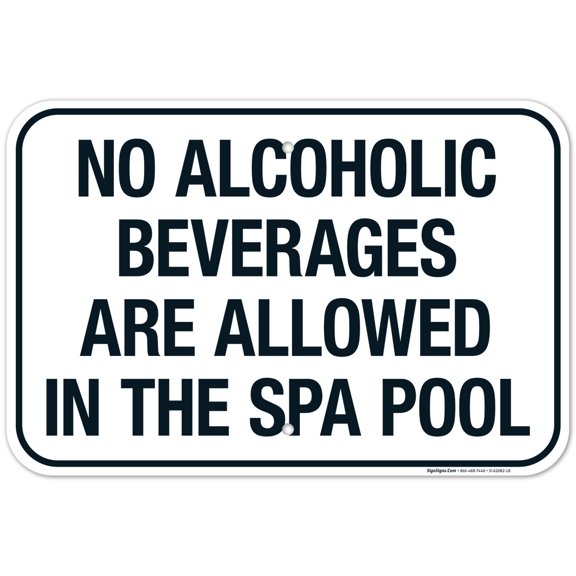 Michigan No Alcoholic Beverages Sign, Complies With State Of Michigan Pool Safety Code, 12x18 Aluminum