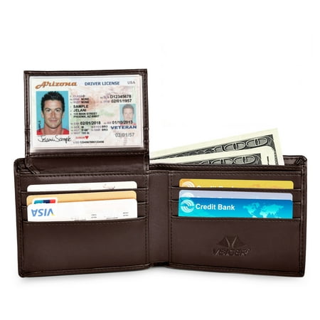 Vbiger RFID Wallet for Women and Men - Secure Bifold Card Holder Protector Leather Purse, Blocking Security