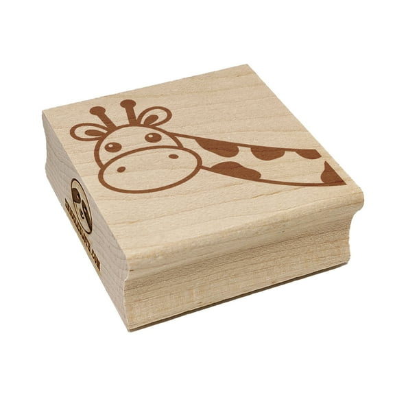 Peeking Giraffe Square Rubber Stamp Stamping Scrapbooking Crafting - Large 2.75in