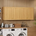 thumbnail image 7 of EYYTHUNG Laundry Wall Cabinets, Farmhouse Wood Storage Cabinet with Doors and Adjustable Shelf Wall Mounted Cabinets, Natural Oak, 7 of 7