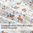 thumbnail image 4 of Softan 4-Piece Orange Floral Microfiber Bed Sheet Set Full – Deep Pocket Breathable Durable, 4 of 5