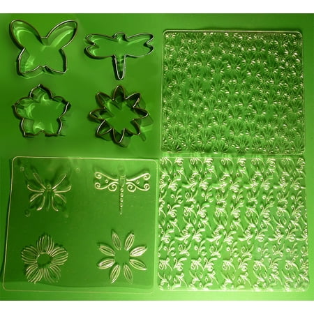 Wilton Cut Outs Fondant Cutter Impression Mat Set Garden