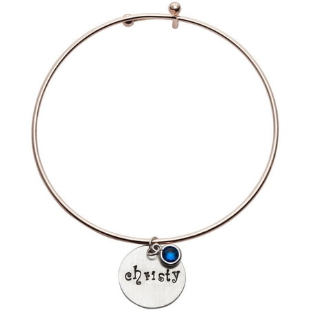 Personalized Planet Expandable Bracelet with Birthstone and Name Sterling Silver Charm ,Women's