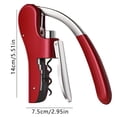 thumbnail image 4 of FORICOM Wine Bottle Opener | Manual Handheld Corkscrew with Ergonomic Lever Pump, Standing Vertical Design, Soft Bottleneck Grip, Nonstick Screw & Easy No-Twist Cork Removal | Red Stainless, 4 of 6
