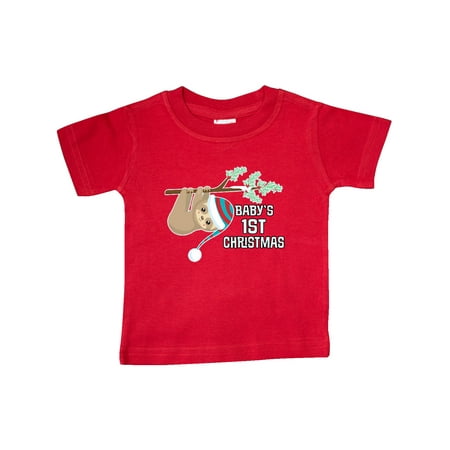 

Inktastic Babys 1st Christmas Sloth Gift Baby Boy or Baby Girl T-Shirt