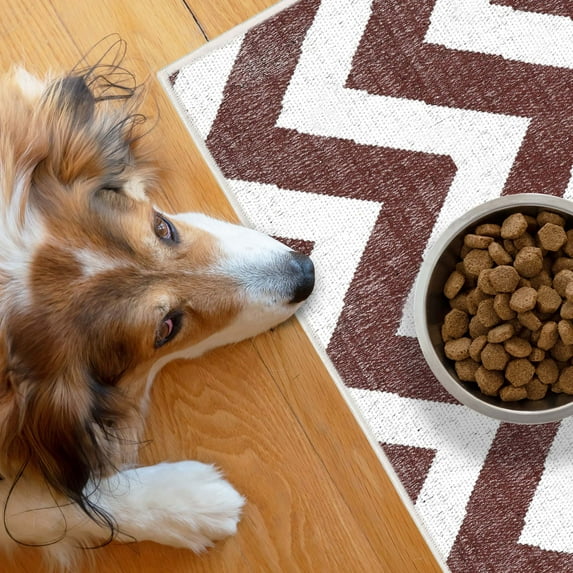 SussexHome Pets Ultra-Thin Cat and Dog Litter Mat for Litter Box - Washable Soft Natural Cotton Cat and Dog Feeding Mat - Paws-Kind Slip Resistant Place Mat - 2' x 3'