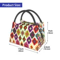 thumbnail image 5 of Bolsas de almuerzo con aislamiento huichol mexicano para mujeres, lonchera térmica impermeable, lonchera para trabajo, picnic, 5 of 5