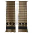 thumbnail image 2 of Checkered Stars Sheer Curtains 96 Inches Long 2 Panels Retro Brown Black Plaid Art Light Filtering Semi Sheer Window Curtains Drapes for Bedroom Living Room 52"x96", 2 of 7