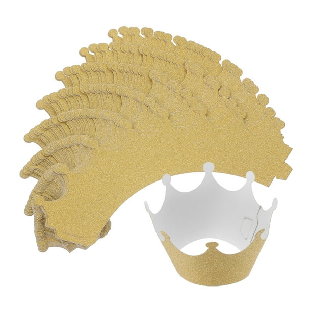 36 envoltorios para cupcakes con corona de purpurina, elegantes moldes de papel para muffins, para bodas, fiestas de cumpleaños, celebraciones, baby showers y decoración para eventos especiales