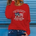 thumbnail image 2 of MEICHEN Women's Long Sleeved T Shirt American Flag 250th Anniversary 1776-2026 Sports Shirt Printed Round Neck Daily Outdoor Casual Top, 2 of 4