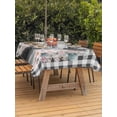thumbnail image 2 of Outdoor Tablecloth with Umbrella Hole and Zipper, Black Cow Floral Rectangle Table Cloth 60x84 Inch Waterproof Tablecloth, Black Buffalo Plaid Farmhouse Animals Picnic Table Cover for Patio Camping, 2 of 7
