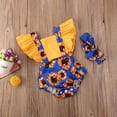 thumbnail image 2 of Diconna Baby Girl Summer Clothes Set Sleeveless Sunflower One Piece + Turban, 2 of 6
