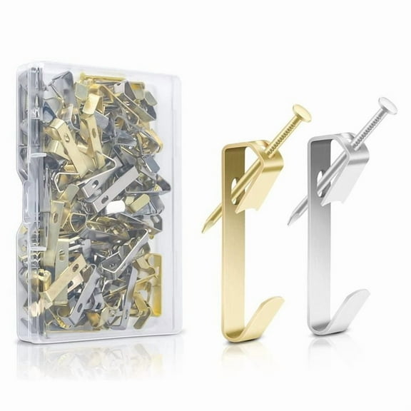 130 Pcs Picture Hangers Kit - 30Lb Multipurpose Hanging Hooks Drywall Wooden Wall Nails