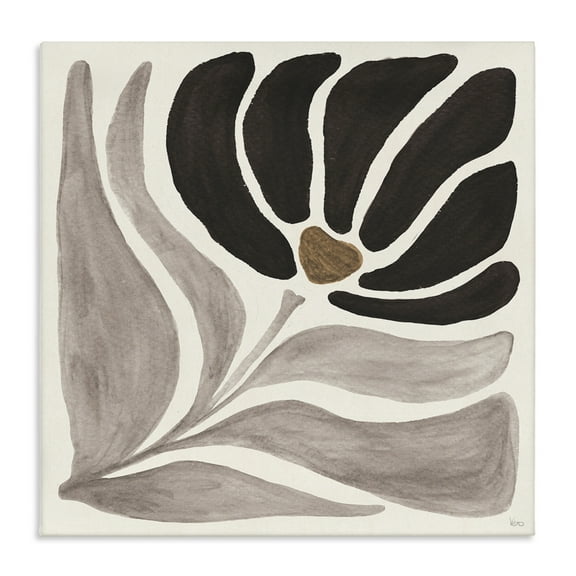 Stupell Industries Modern Neutral Bloom Botanical & Floral Painting Gallery Wrapped Canvas Art Print Wall Art, 17 x 17