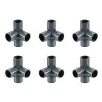 1/2" Fittings, 6Pcs 4 Way Elbow Connector Elbow Corner Fitting, Grey