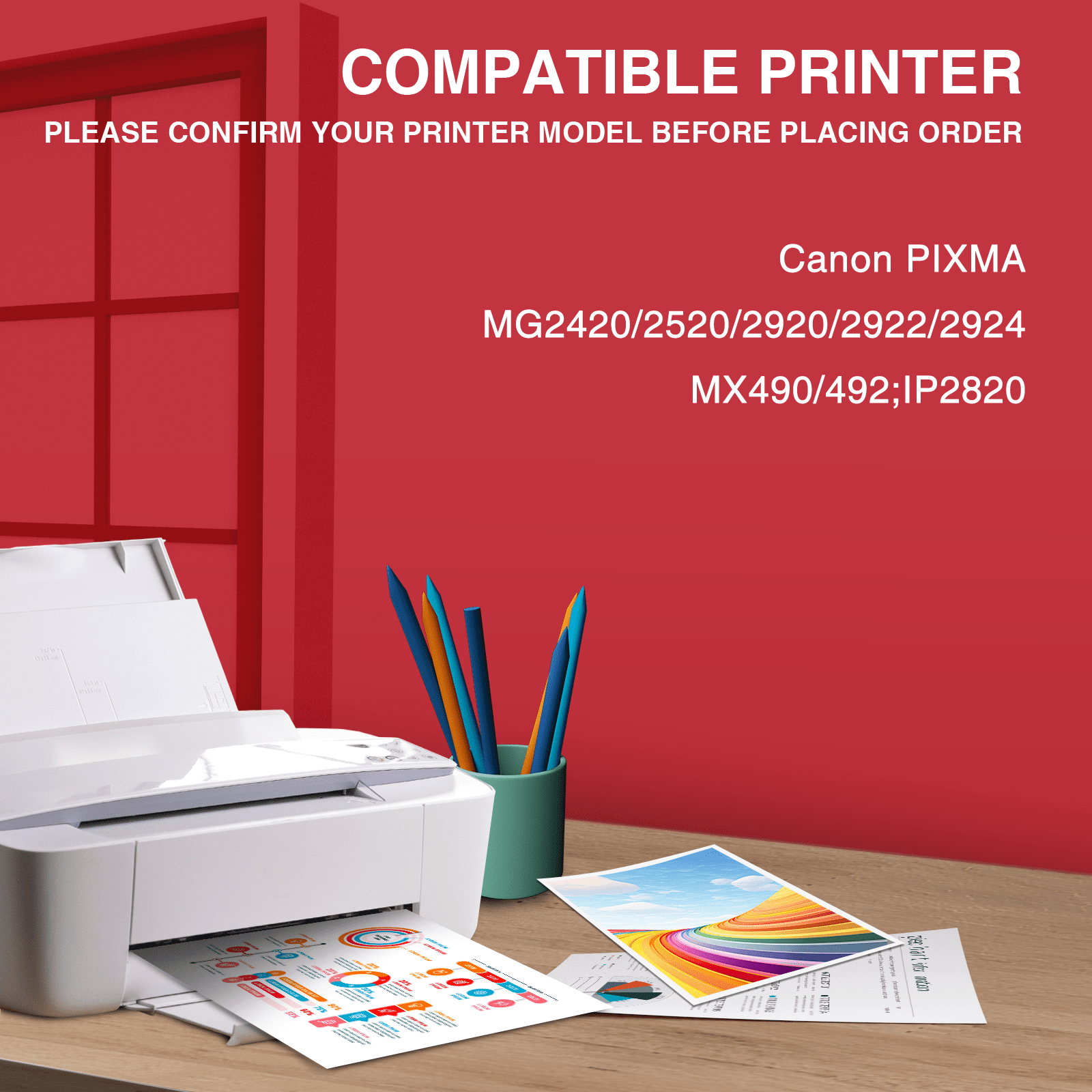 245XL Ink Cartridges Compatible for Canon Ink 245 and 246  for PIXMA MG2522 TS3122 MX492 MX490  Printer (Black, Tri-Color)