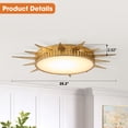 thumbnail image 5 of Parrot Uncle 25" Distressed Gold Sunburst 3CCT LED Flush Mount Ceiling Light, Low-Profile Lighting, 5 of 11