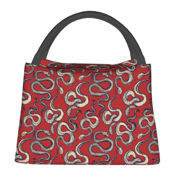 Fotbe Snake Bolsa Térmica Portátil con Estampado, Bolsa de Entrega de Alimentos Aislada, Bolsa Reutilizable de Gran Capacidad para Comidas y Supermercado