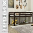 thumbnail image 3 of Euroco Wood Loft Bed with Ladder, Twin Size for Kids Teens, Espresso, 3 of 7