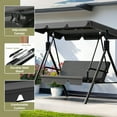 thumbnail image 5 of Heywoo Patio Swings Outdoor, 3-Seat Glider Porch Bench with Removable Cushion and Adjustable Shade, Swing Chairs for Garden, Poolside&Backyard, Black, 5 of 8