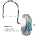 thumbnail image 5 of HemaKayy 12 Pcs Decorative Marble Shower Curtain Hooks - Rustproof Stainless Steel Curtain Rings | Decorative Home Bathroom Décor | Easy to Install and Glide | Perfect Gift Idea - Grey Blue Gold, 5 of 5
