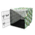 thumbnail image 3 of Tropical Dog Crate Cover, Pattern of Exotic Birds on Coconut Palm Tree Branches Summer Foliage, Easy to Use Pet Kennel Cover Small Dogs Puppies Kittens, 7 Sizes, Green and Charcoal Grey, by Ambesonne, 3 of 6