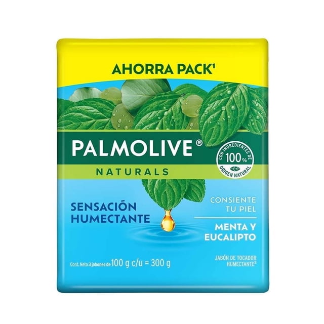 Jabon de Baño Palmolive Naturals Sensación Humectante Menta y Eucalipto 3 x 100 g